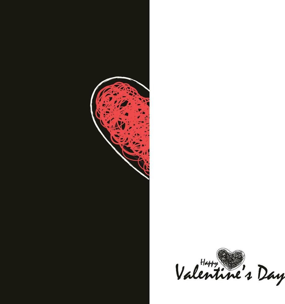Valentinstag Tag Einladung mit ein rot Herz. Vektor Illustration