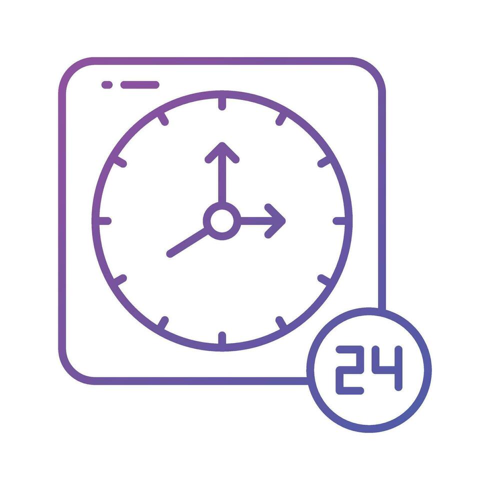 ett ikon av 24 timme service och Stöd i redigerbar stil, premie vektor