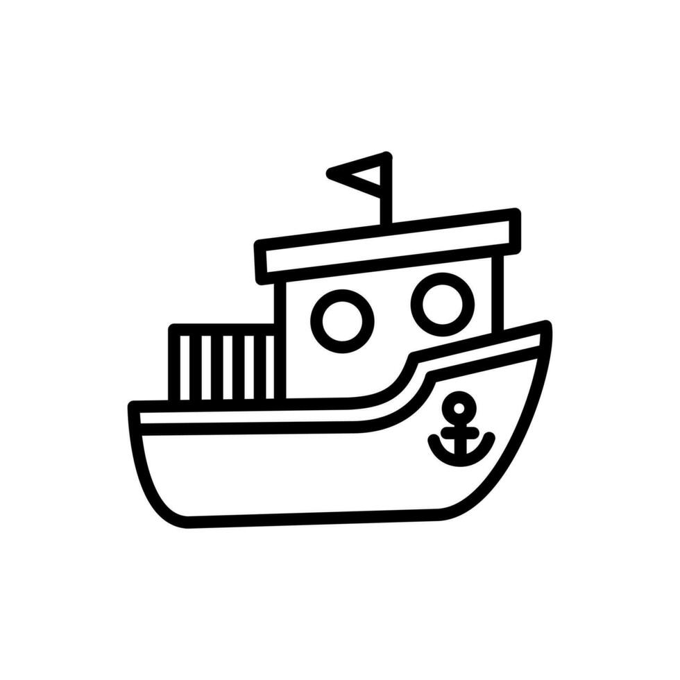 Ozean Schiff Symbol Design isoliert auf Weiß Hintergrund vektor