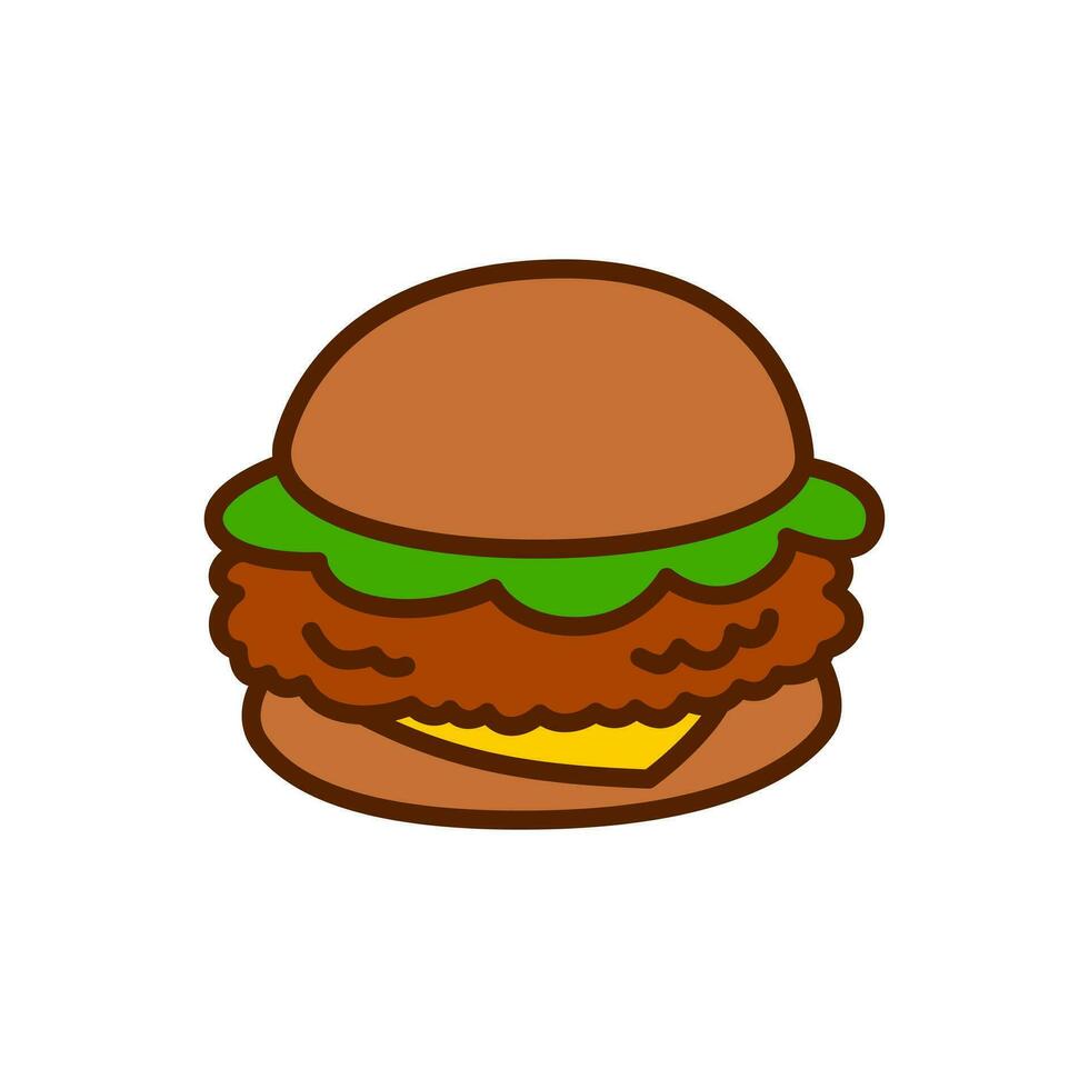 hamburgare ikon design platt stil isolerat på vit bakgrund vektor
