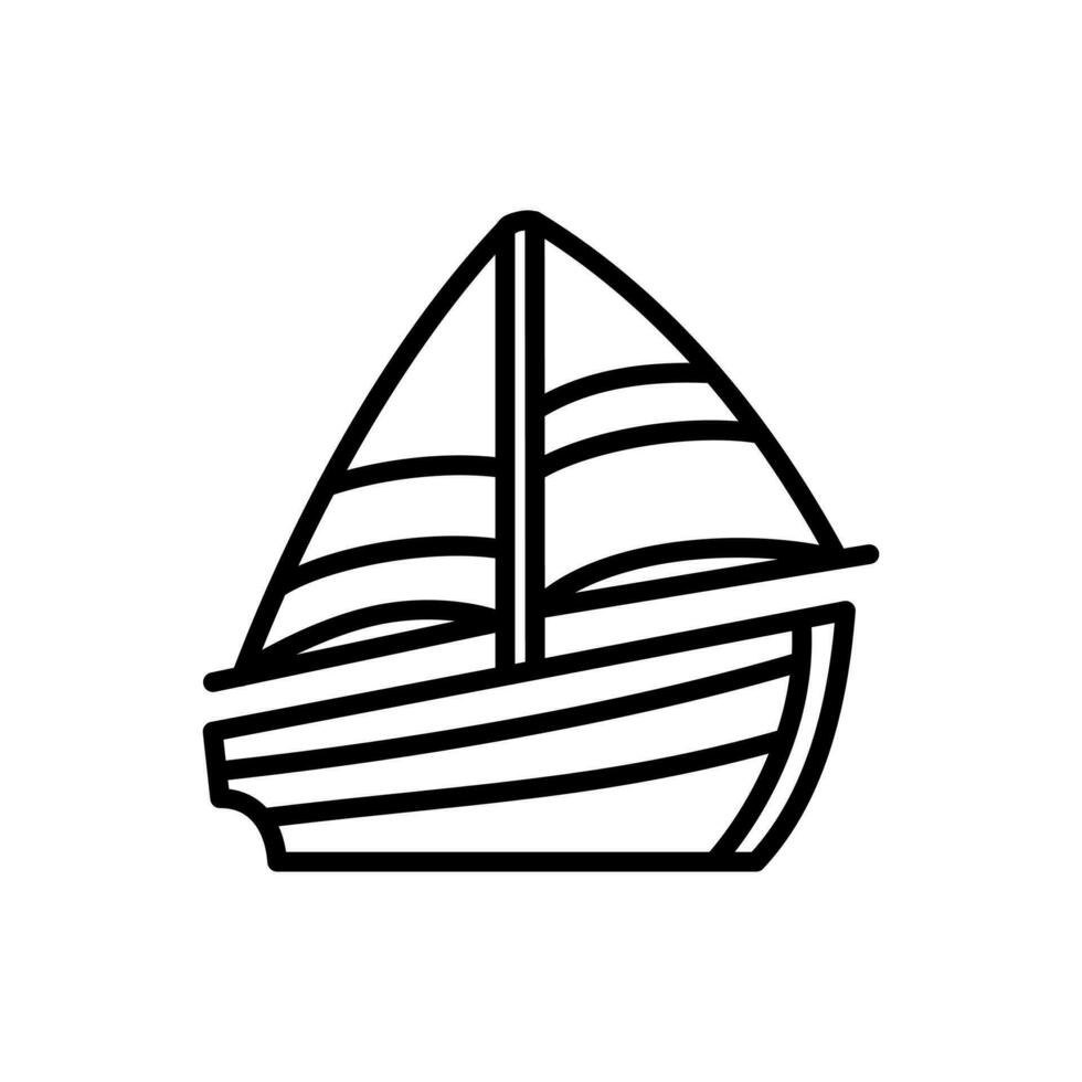 segelbåt ikon design isolerat på vit bakgrund vektor