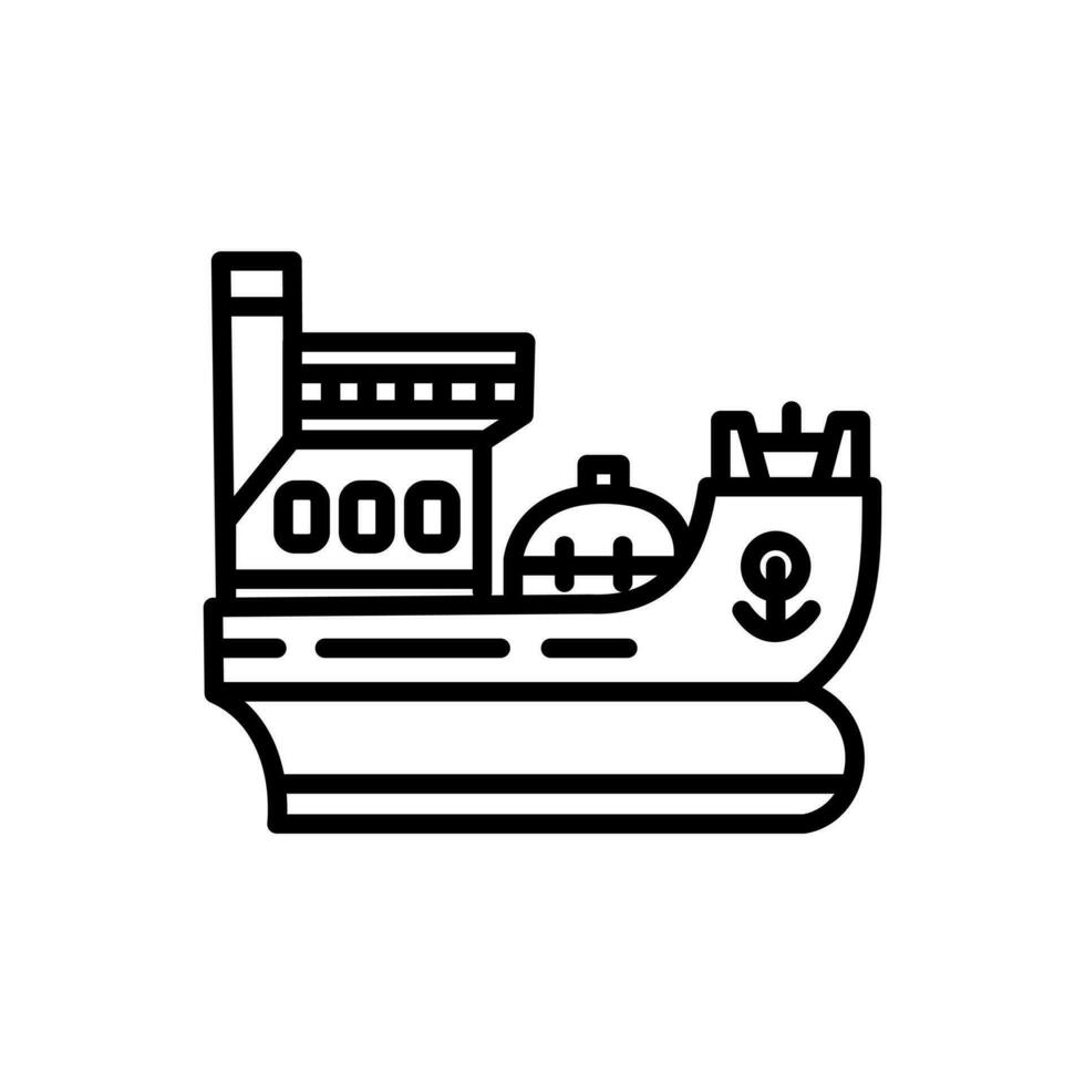 Öl Tanker Schiff Symbol Design isoliert auf Weiß Hintergrund vektor
