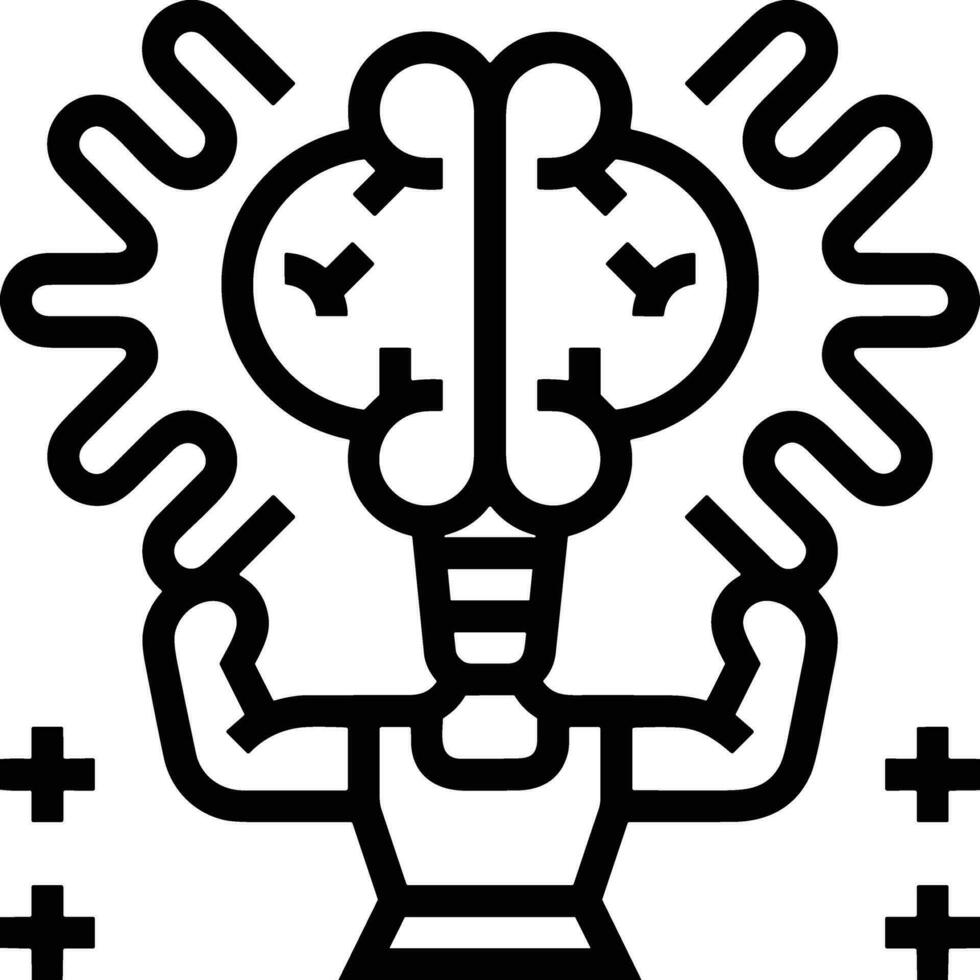 Gehirn Idee Symbol Symbol Vektor Bild. Illustration von das kreativ Intelligenz denken Design Bild