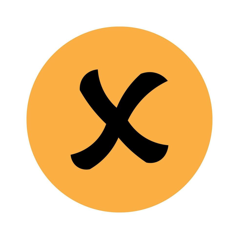 Kreuz Symbol auf Orange Hintergrund vektor