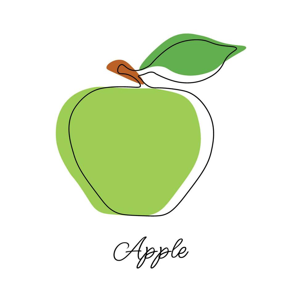 Vektor Illustration von Grün Apfel mit Beschriftung