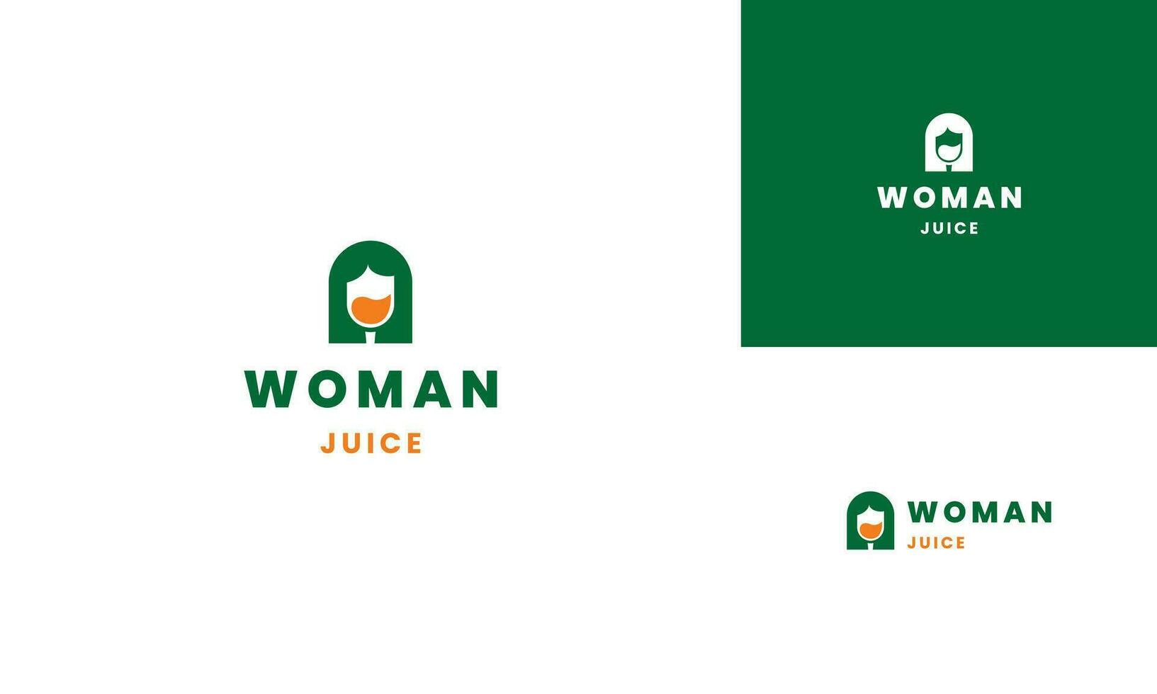 Frau Saft Logo Design, Frau Kopf kombinieren mit frisch Saft Logo Konzept vektor