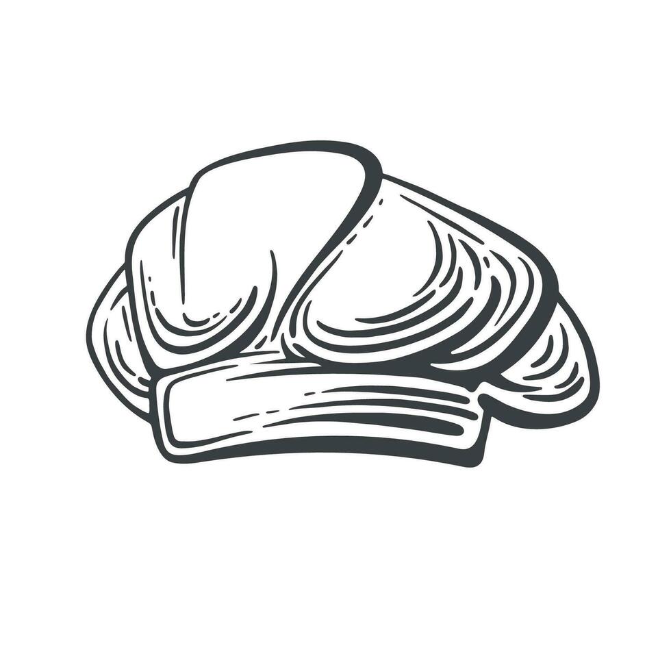kock, laga mat hatt gravyr vektor hand illustration