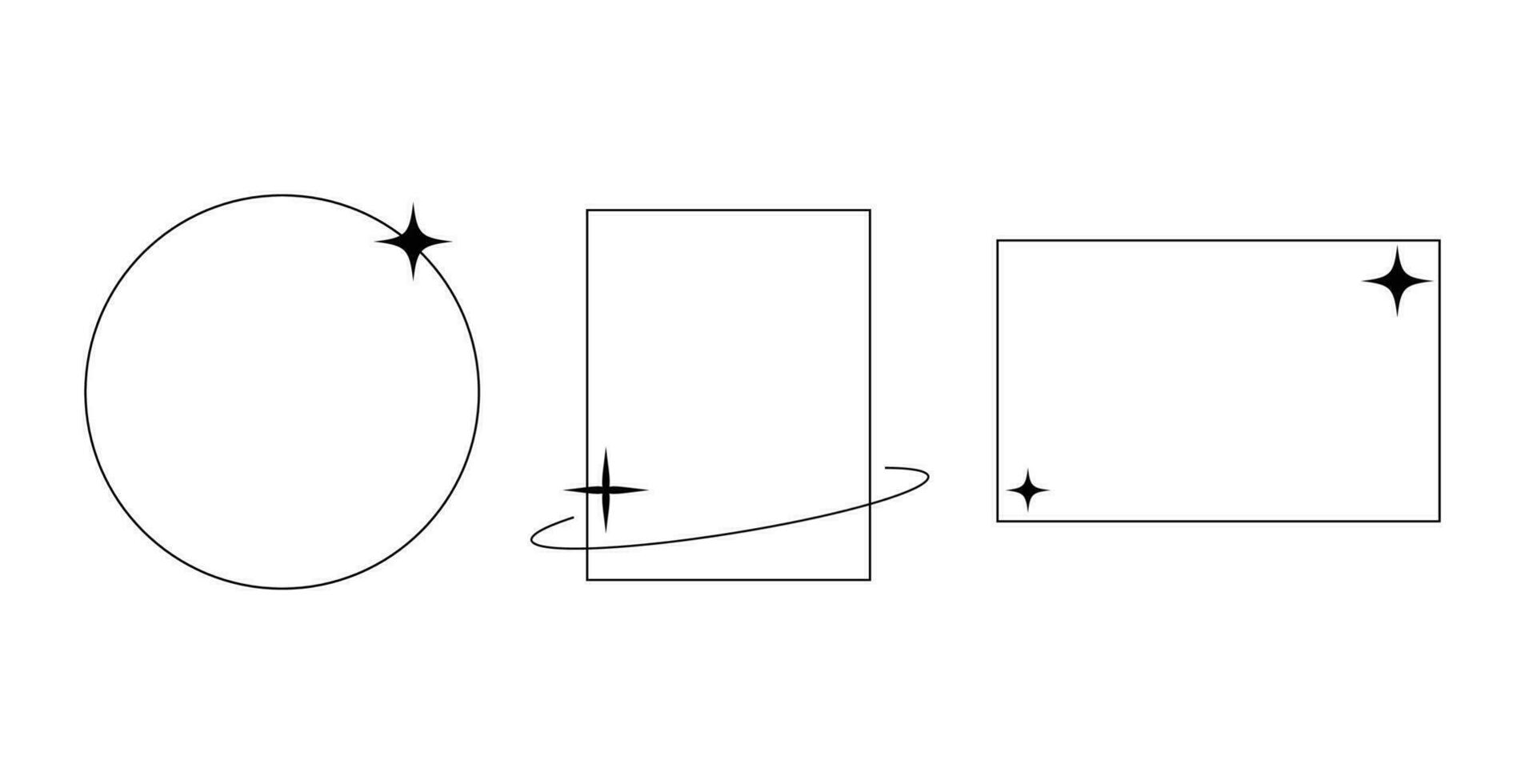 minimalistisch Rahmen Linie mit Kreis zum Element vektor