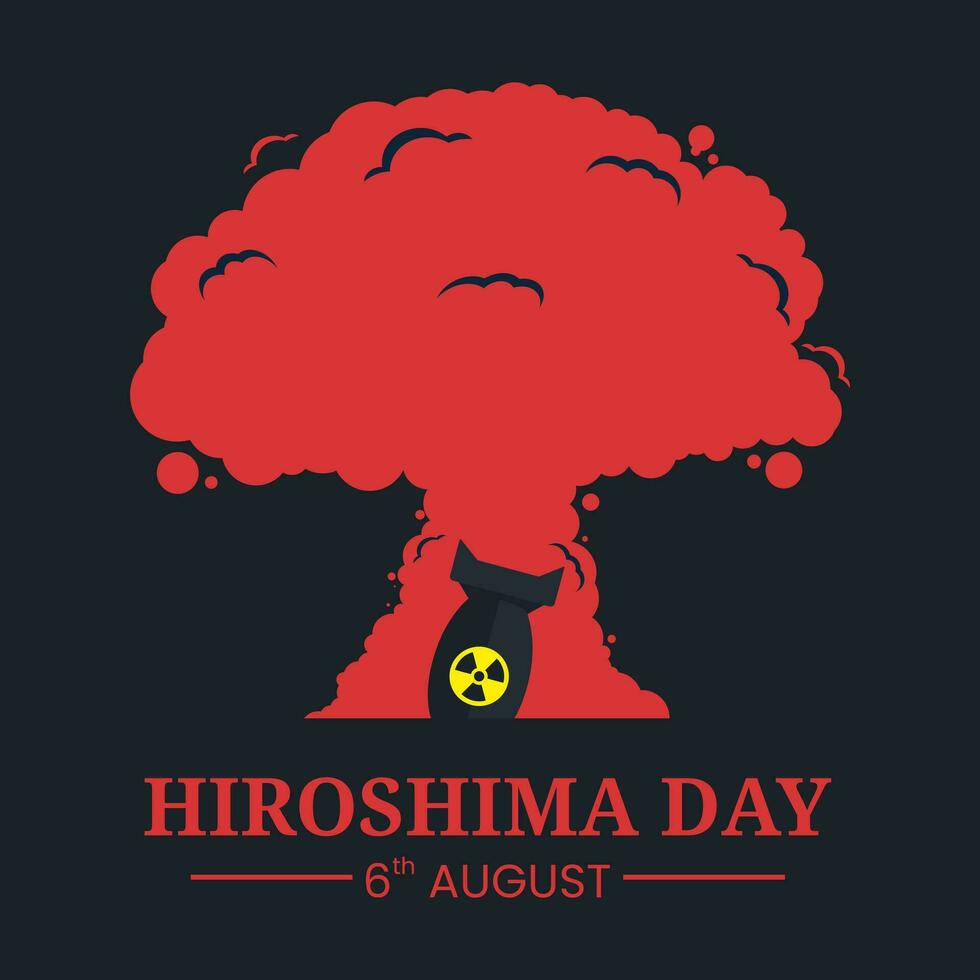 Vektor Grafik von Hiroshima und Nagasaki Bombe Denkmal Tag Illustrationen, 6 August 1945 im Japan gut zum Hiroshima Tag