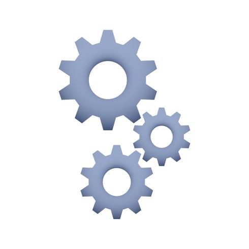 Cogs symbol på vit bakgrund, inställningsikon, illustration vektor