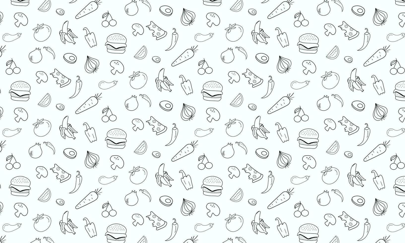 Hand gezeichnet nahtlos Muster von Gemüse. Vektor Illustration. kostenlos Vektor