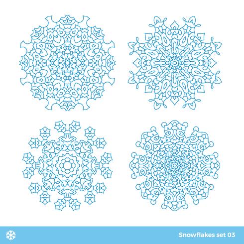 Snöflingor vektor symboler, jul snö ikoner uppsättning