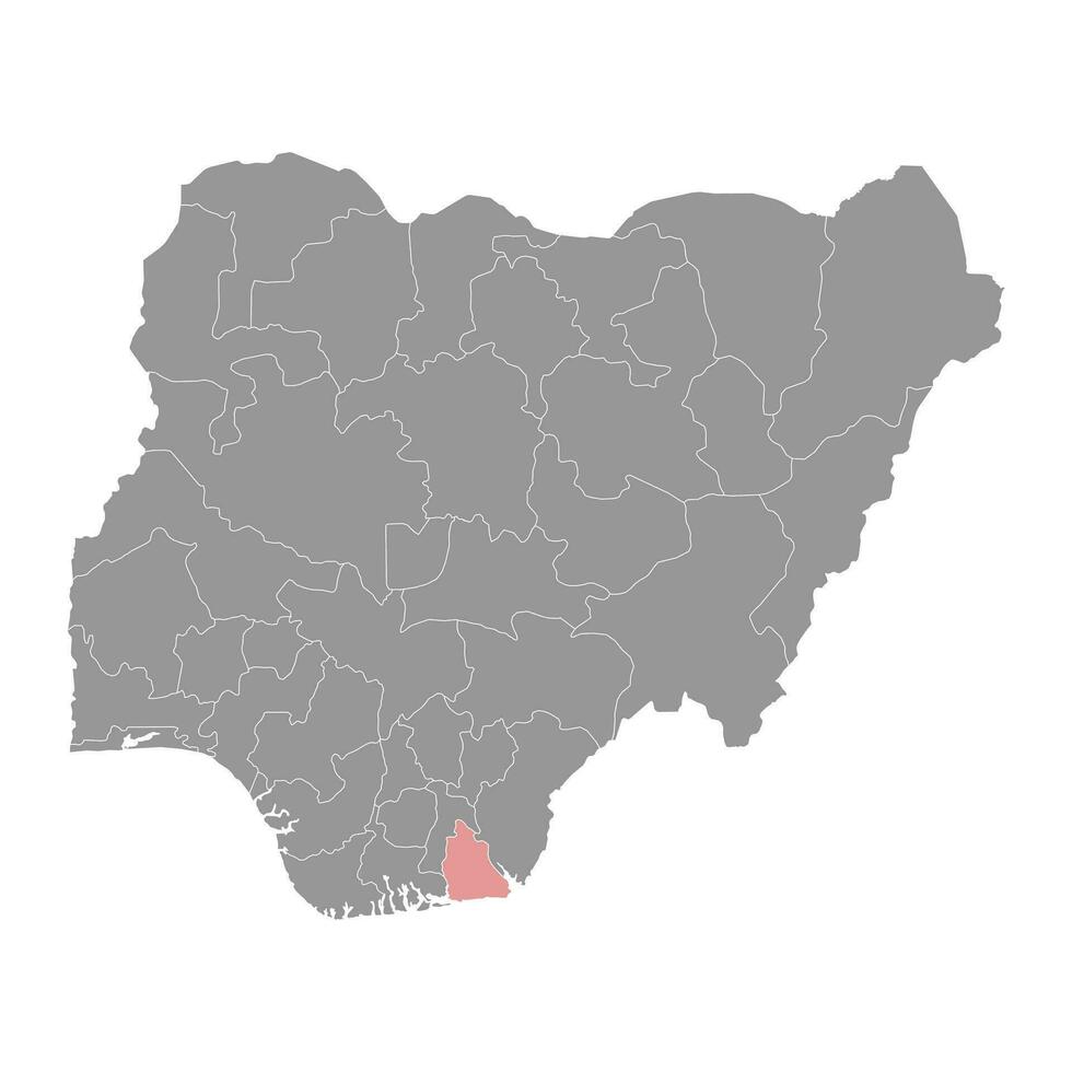 akwa ibom stat Karta, administrativ division av de Land av nigeria. vektor illustration.