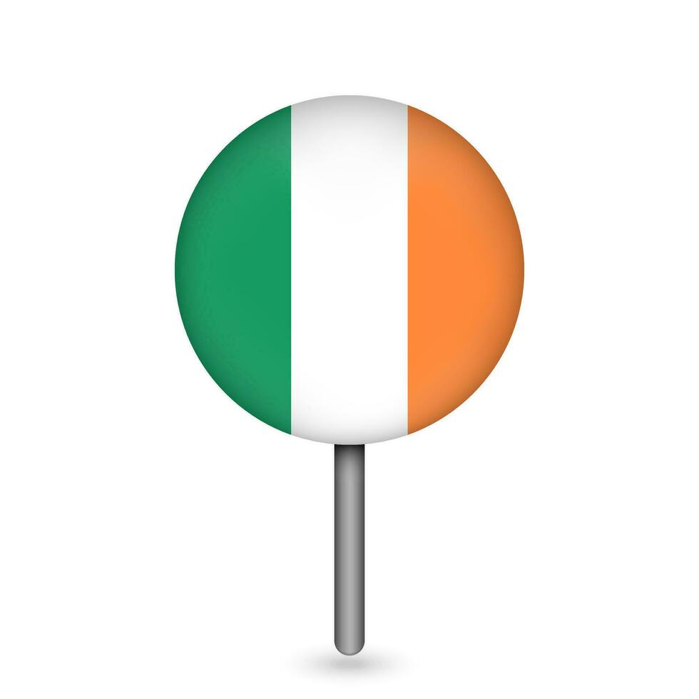Kartenzeiger mit Land Irland. Irland-Flagge. Vektor-Illustration. vektor