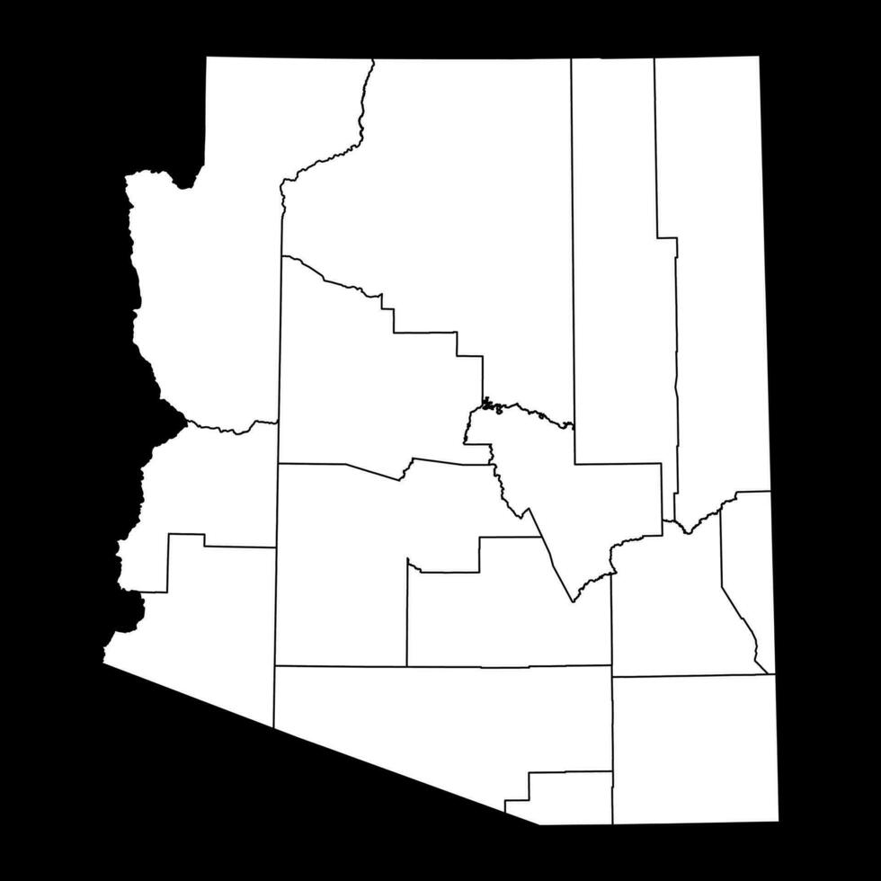 Arizona Zustand Karte mit Landkreise. Vektor Illustration.