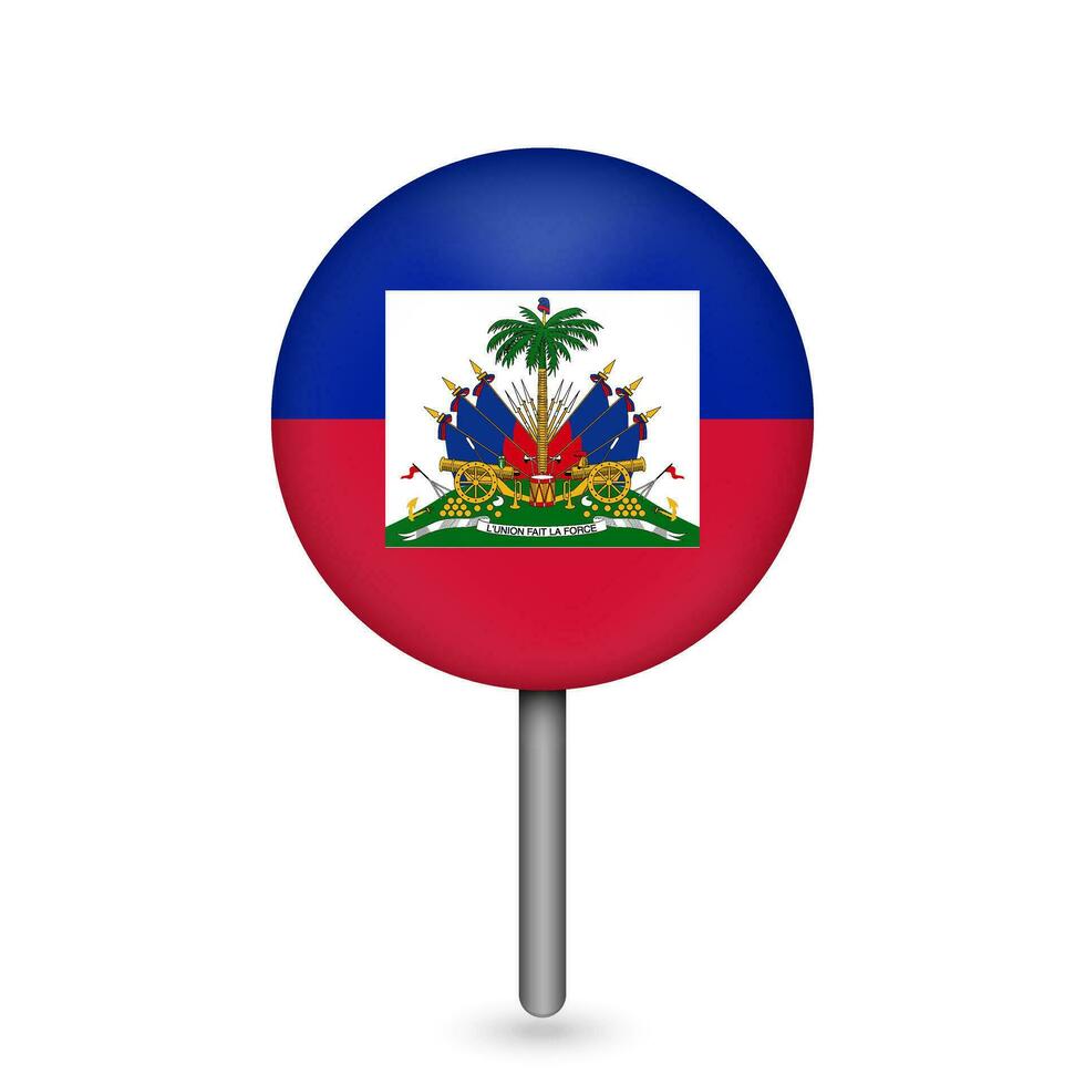 Kartenzeiger mit Land Haiti. Haiti-Flagge. Vektor-Illustration. vektor