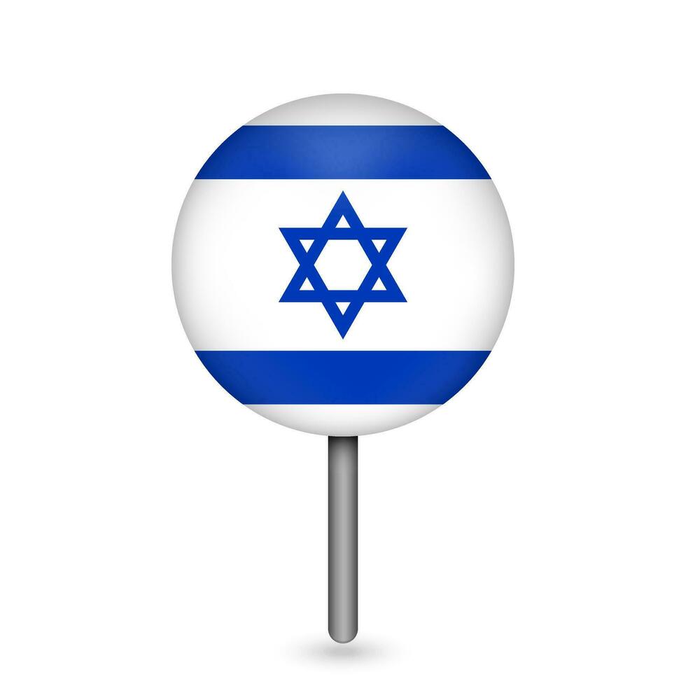 kartpekare med contry israel. israel flagga. vektor illustration.