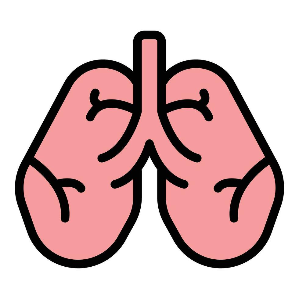 Krankenhaus Medizin Lunge Symbol Vektor eben
