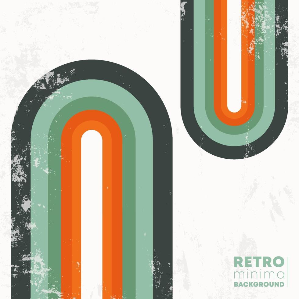 Retro-Design-Hintergrund mit Vintage-Grunge-Textur und farbigem Regenbogen. Vektor-Illustration. vektor