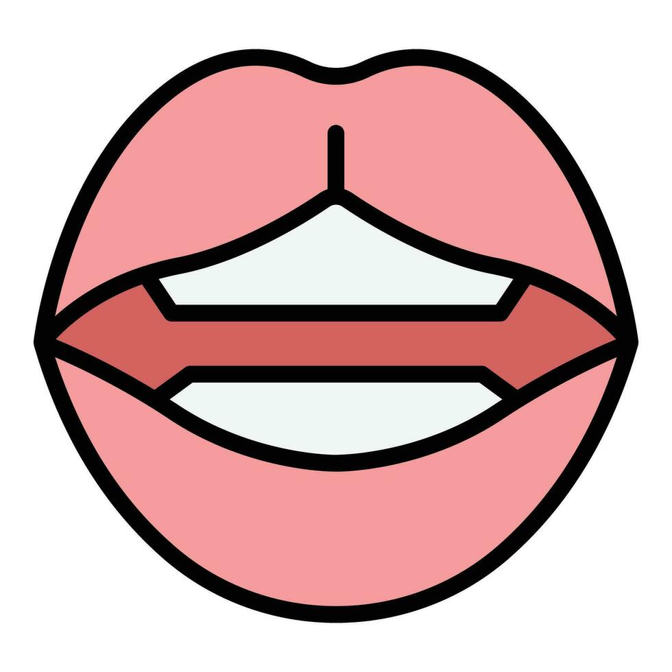 Lippen Artikulation Symbol Vektor eben