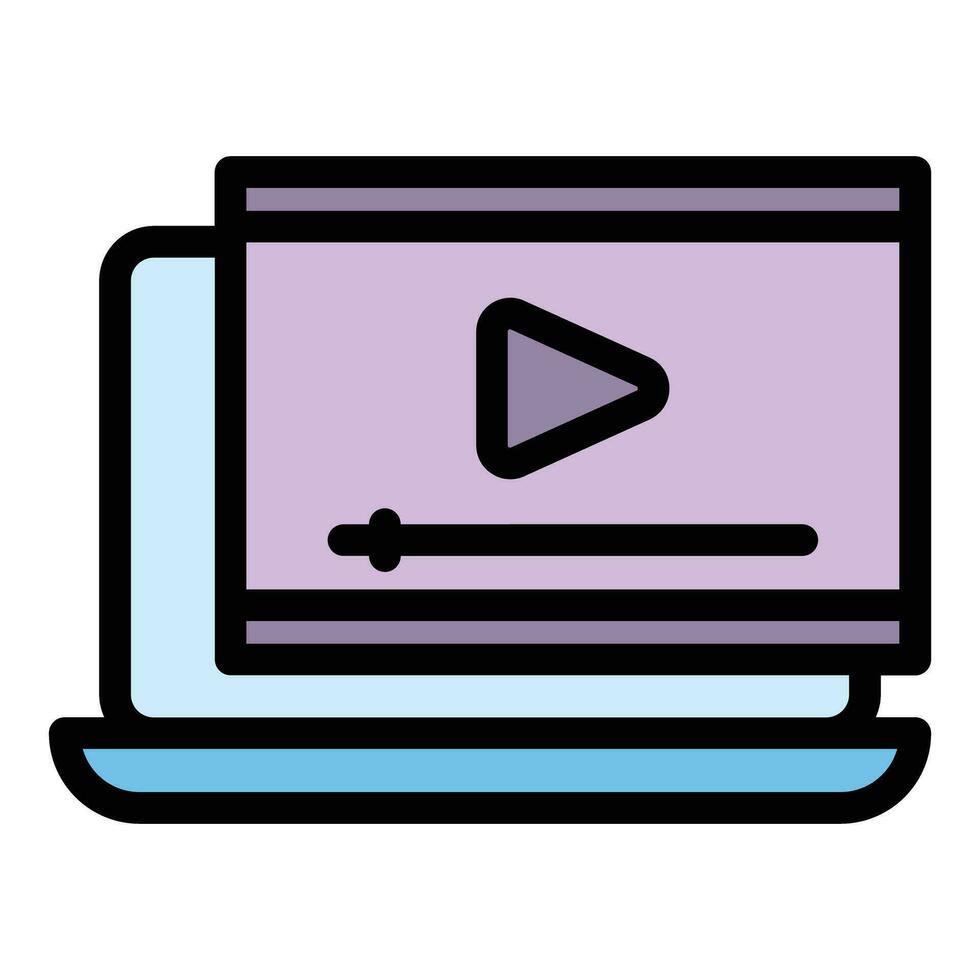 uppkopplad video kurs ikon vektor platt