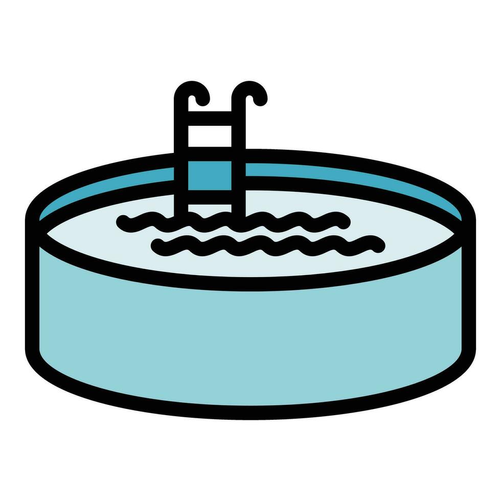 runden Schwimmbad Symbol Vektor eben