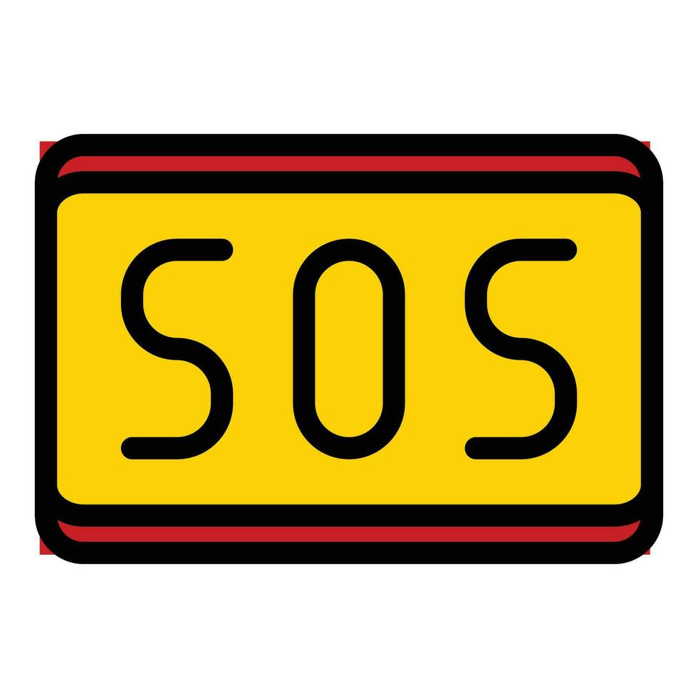 SOS Banner Symbol Vektor eben
