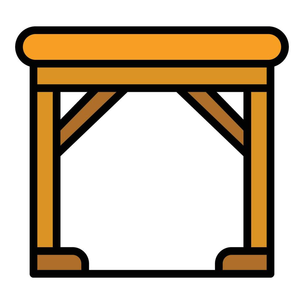 trä- tabell ikon vektor platt
