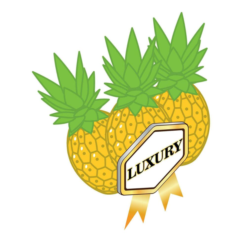 organisch Ananas Symbol isometrisch Vektor. reif frisch Ananas und Luxus Zeichen vektor