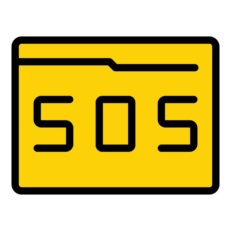 SOS Mappe Symbol Vektor eben