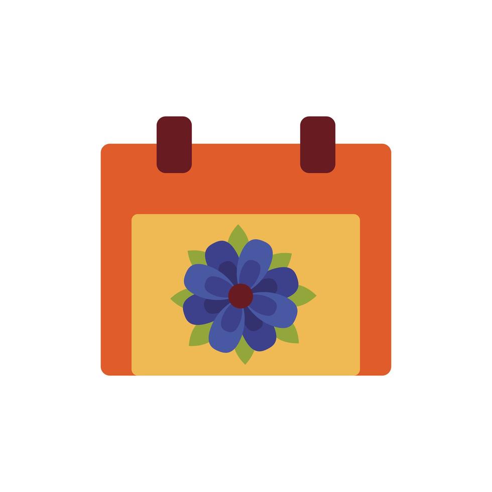 Kalender mit Blumengarten Frühling im flachen Stil vektor
