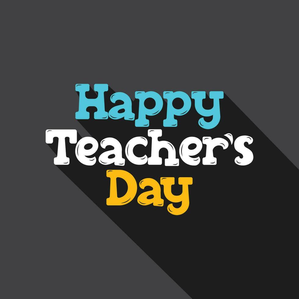 glücklich Lehrer Tag skizzieren auf schwarz Hintergrund. Lehrer Tag Typografie Logo zum Banner, Poster, Vorlage, Gruß Karte. vektor