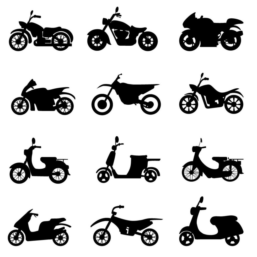 motorcykel ikon vektor. moped illustration tecken. skoter symbol eller logotyp. vektor
