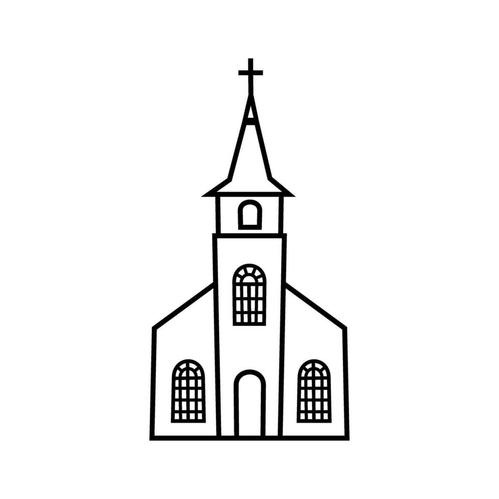 kyrka ikon vektor. religion illustration tecken. tempel symbol. kristendomen logotyp. vektor