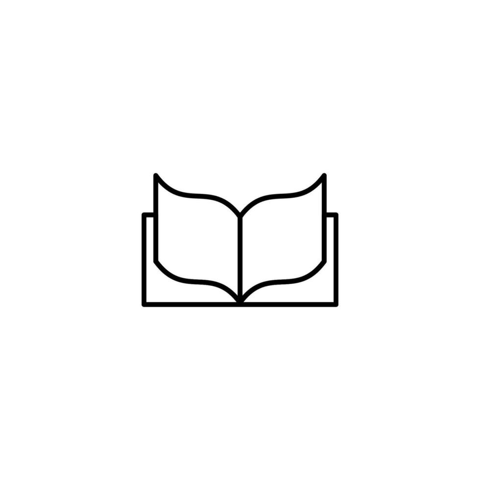 geöffnet Buch wie Symbol von lesen minimalistisch Gliederung Symbol zum Geschäfte und Shops. perfekt zum Netz Websites, Bücher, Shops, Geschäfte. editierbar Schlaganfall im minimalistisch Gliederung Stil vektor