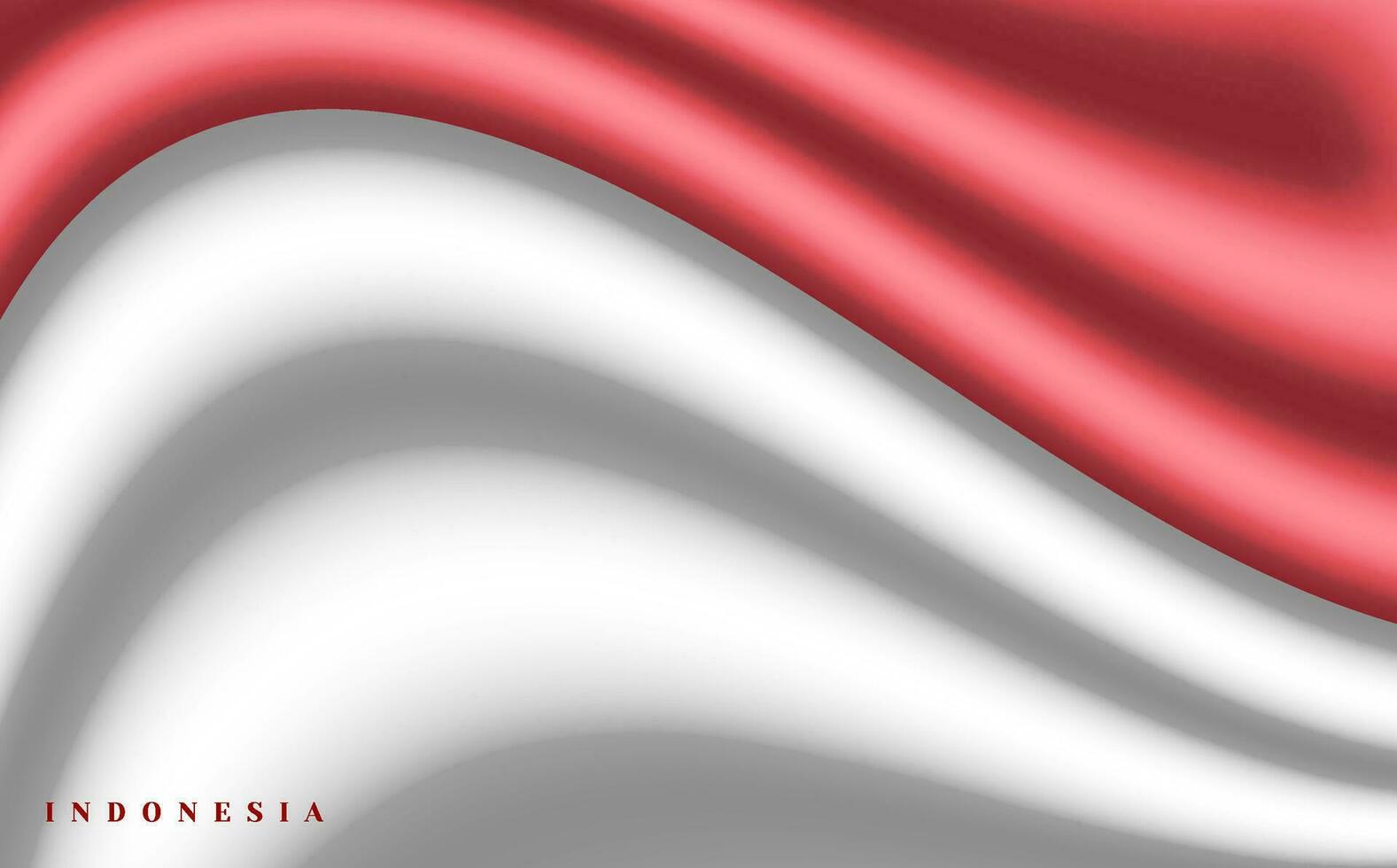 reaslitisch 3d Welle Indonesien Flagge Vektor Design