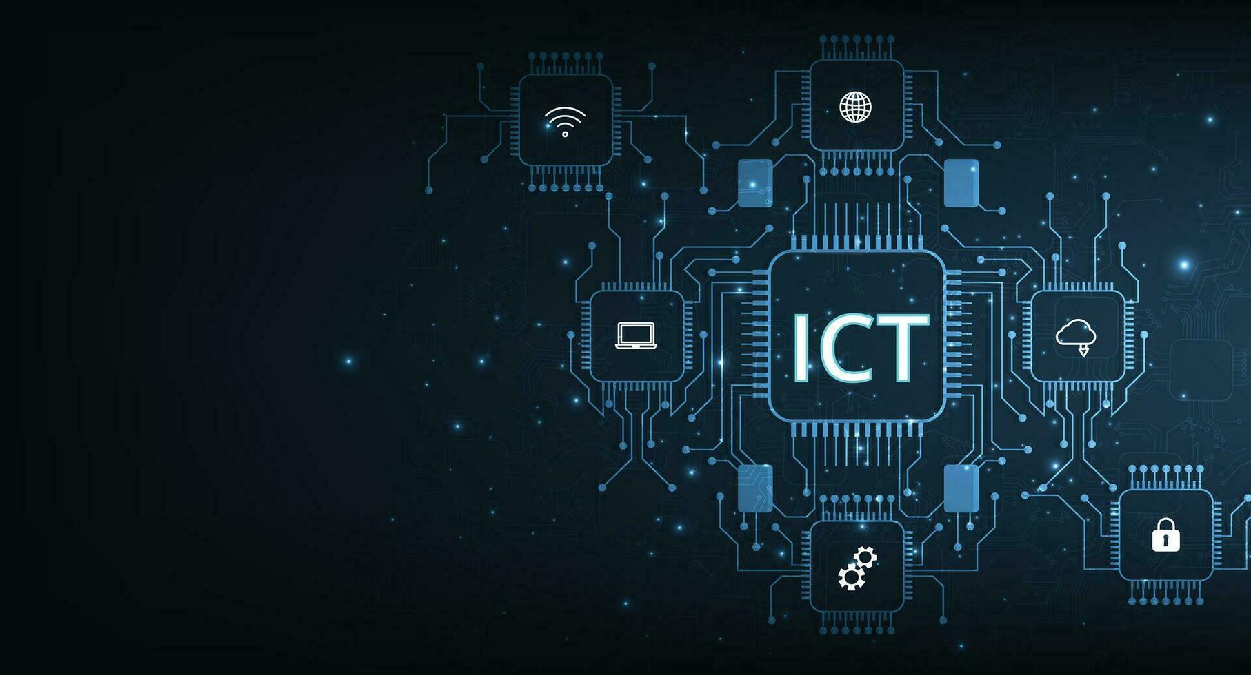 Information und Kommunikation Technologie ict Design. vektor