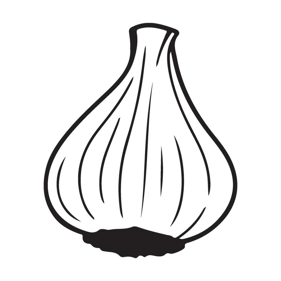 vitlök Glödlampa, vitlök ikon, vegetabiliska för matlagning och krydda vektor