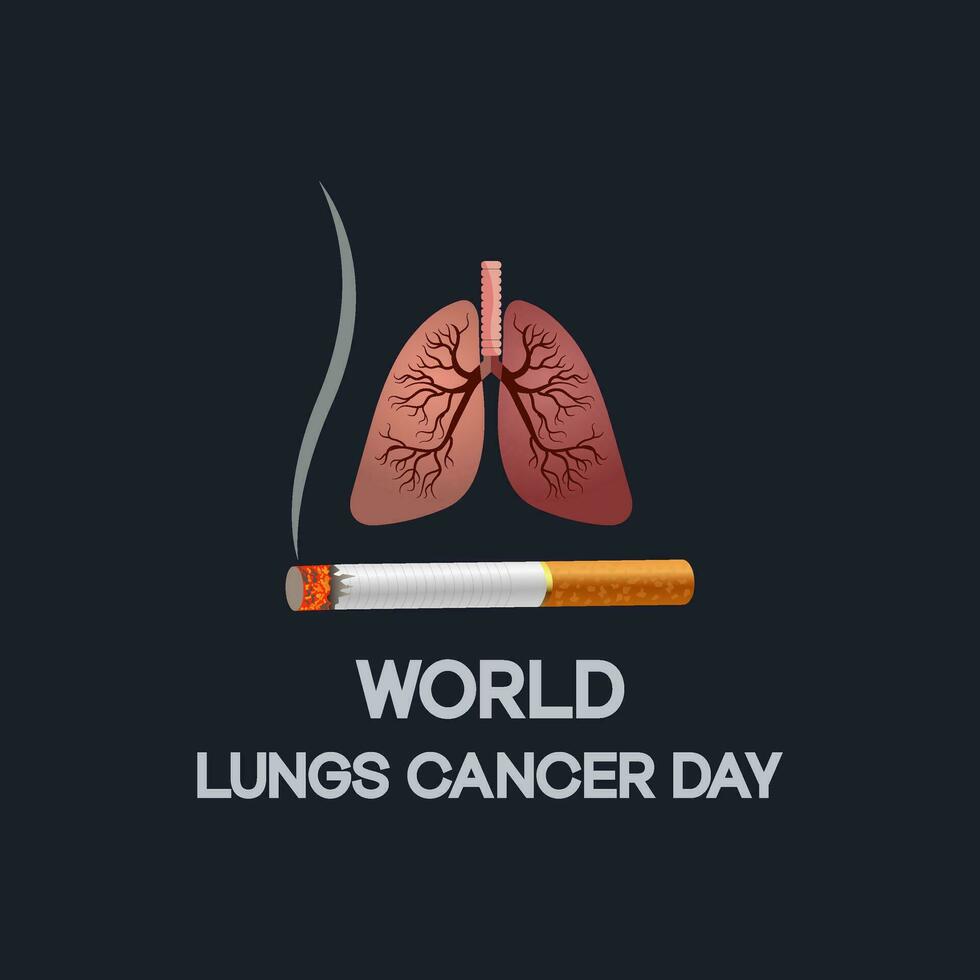 värld lunga cancer dag affisch med vit cancer medvetenhet band vektor. vit medvetenhet band, mänsklig lungor och vektor. augusti 1. Viktig dag vektor