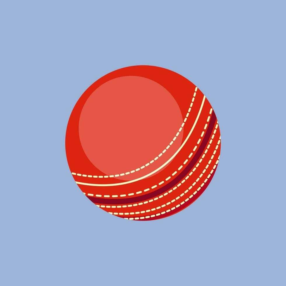 cricket boll för en sporter spel stock vektor illustration isolerat på blå bakgrund.