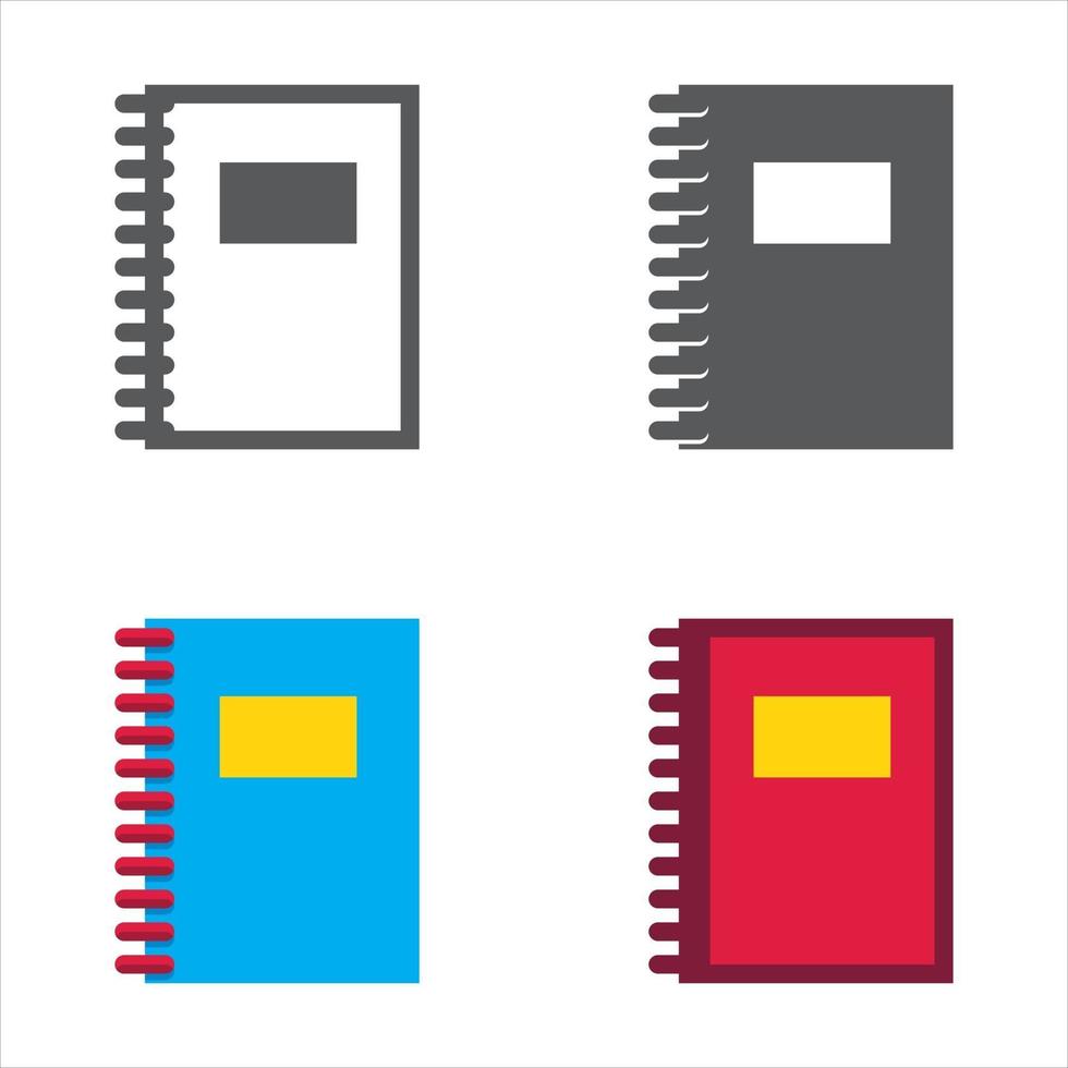 anteckningsbok designade ikoner set. vektor illustration.