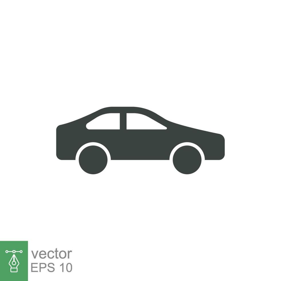 Auto einfarbig Symbol Satz. einfach solide Stil. Piktogramm, Silhouette, Automobil, Schwarz, Form, eben Zeichen, Symbol, Fahrzeug Konzept. Vektor Illustration isoliert auf Weiß Hintergrund eps 10