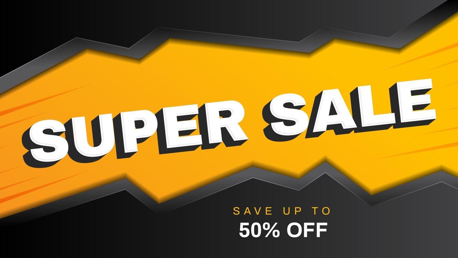 Super Sale Banner Hintergrund Sparen Sie 50 Rabatt auf Verkaufspromo mit abstrakter Vektorform vektor