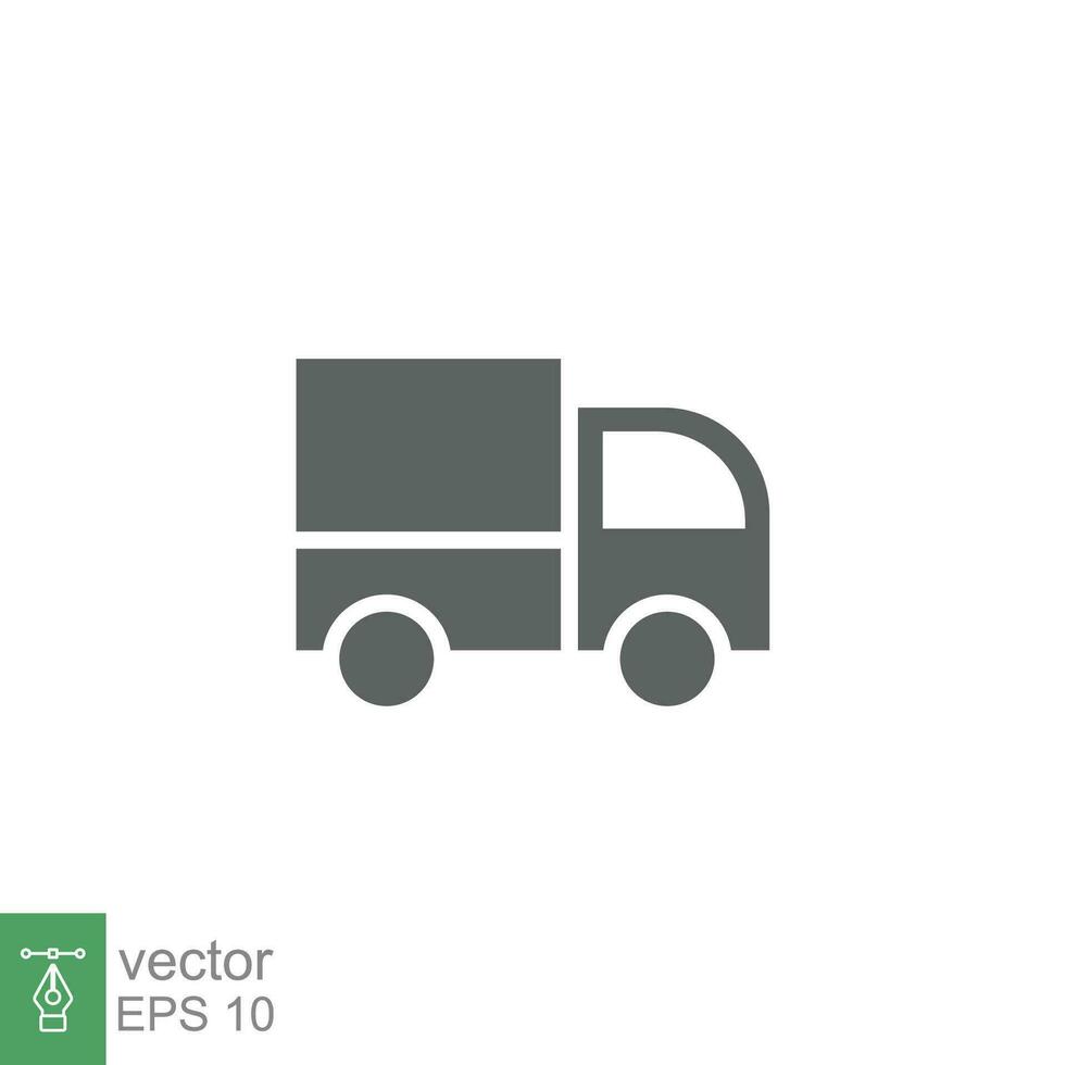 lastbil ikon. enkel fast stil. glyf symbol. frakt bil, leverans begrepp. vektor illustration isolerat på vit bakgrund. eps 10.