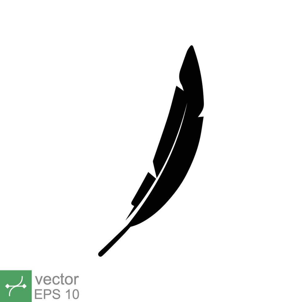 Feder Symbol. einfach solide Stil. weich, Vogel, Feder, Gewicht, Licht, Flügel Konzept. Glyphe Vektor Illustration isoliert auf Weiß Hintergrund. eps 10.