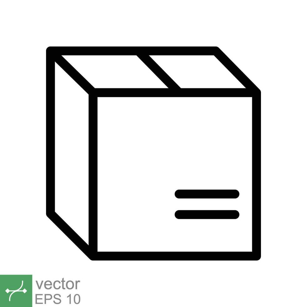 Box Symbol. einfach Gliederung Stil. Paket, Paket, Post, Sammlung, Lagerung, Verpackung, Ladung, Karton, Karton, Lieferung Konzept. dünn Linie Vektor Illustration isoliert auf Weiß Hintergrund. eps 10.