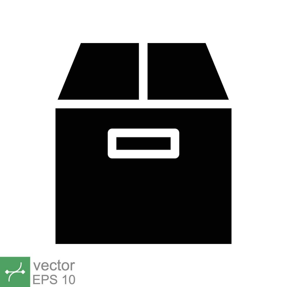 Box Symbol. einfach solide Stil. Paket, Paket, Post, Sammlung, Lagerung, Verpackung, Ladung, Karton, Karton, Lieferung Konzept. Glyphe Vektor Illustration isoliert auf Weiß Hintergrund. eps 10.