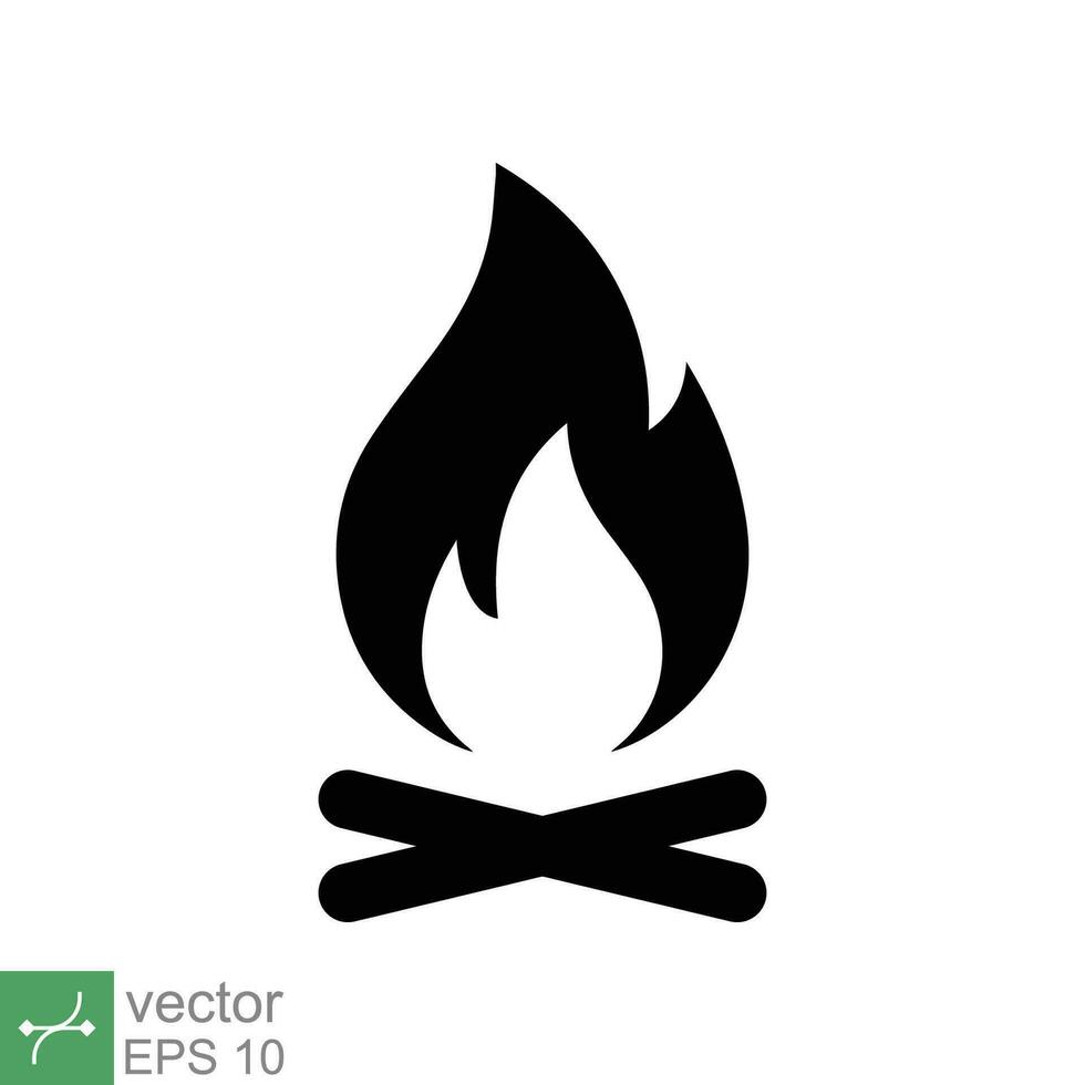 Lagerfeuer Symbol. einfach solide Stil. Feuer, Lagerfeuer, Lager, Bon, Flamme, Natur Konzept. Glyphe Vektor Illustration isoliert auf Weiß Hintergrund. eps 10.