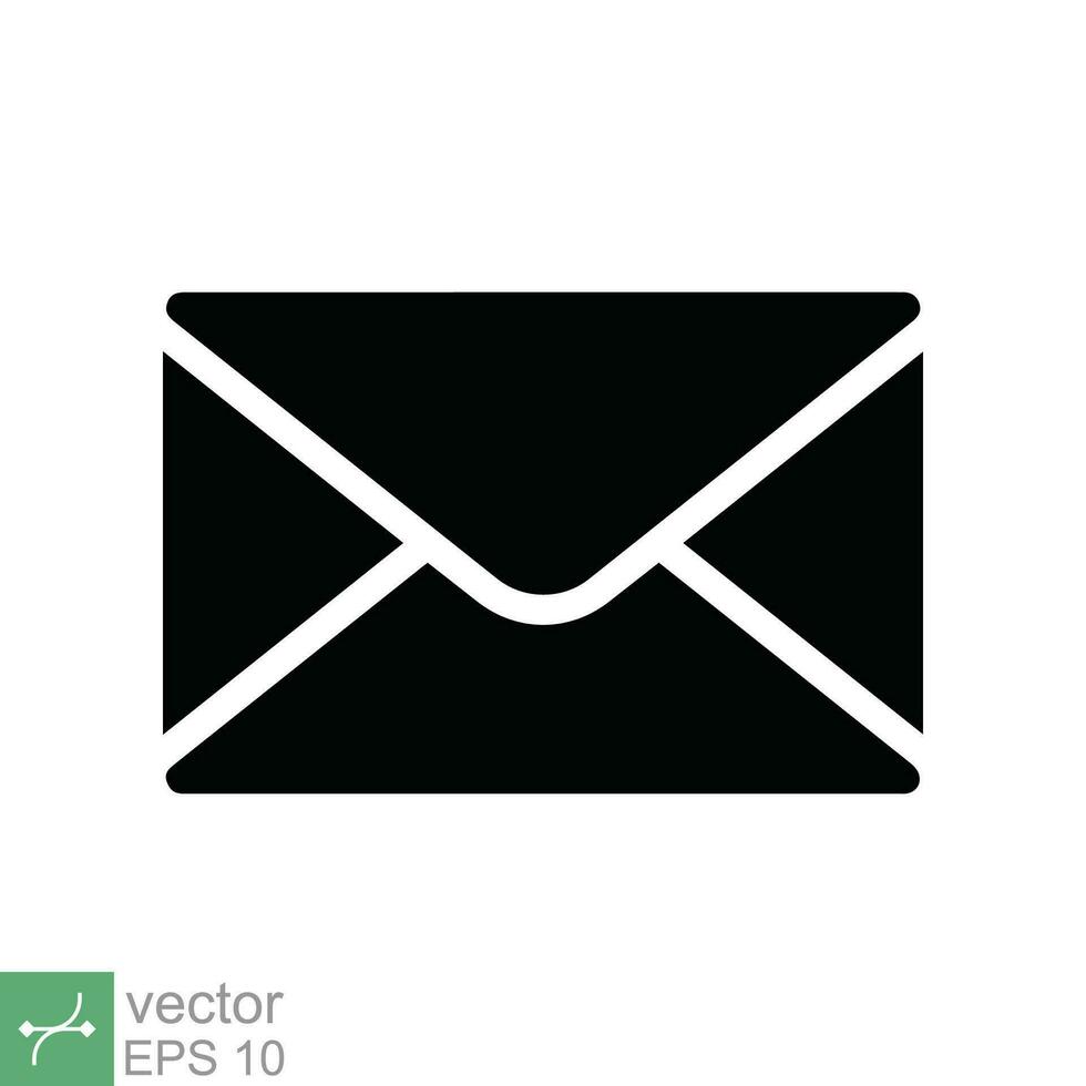 Email Symbol. einfach eben Stil. Briefumschlag Mail Dienstleistungen, Kontakte Botschaft senden Brief, Briefkasten Konzept. Vektor Illustration isoliert auf Weiß Hintergrund. eps 10.