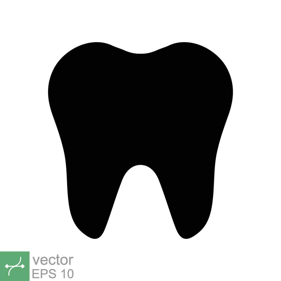 Zahn Symbol. einfach solide Stil. Dental Behandlung und Zahn Pflege, Gesundheit Oral, Zahnheilkunde, Zahnschmerzen medizinisch Konzept. Glyphe Vektor Illustration isoliert auf Weiß Hintergrund. eps 10.